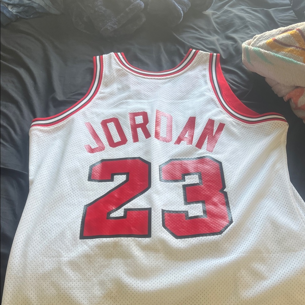Jordan Red and White Basketball Jersey